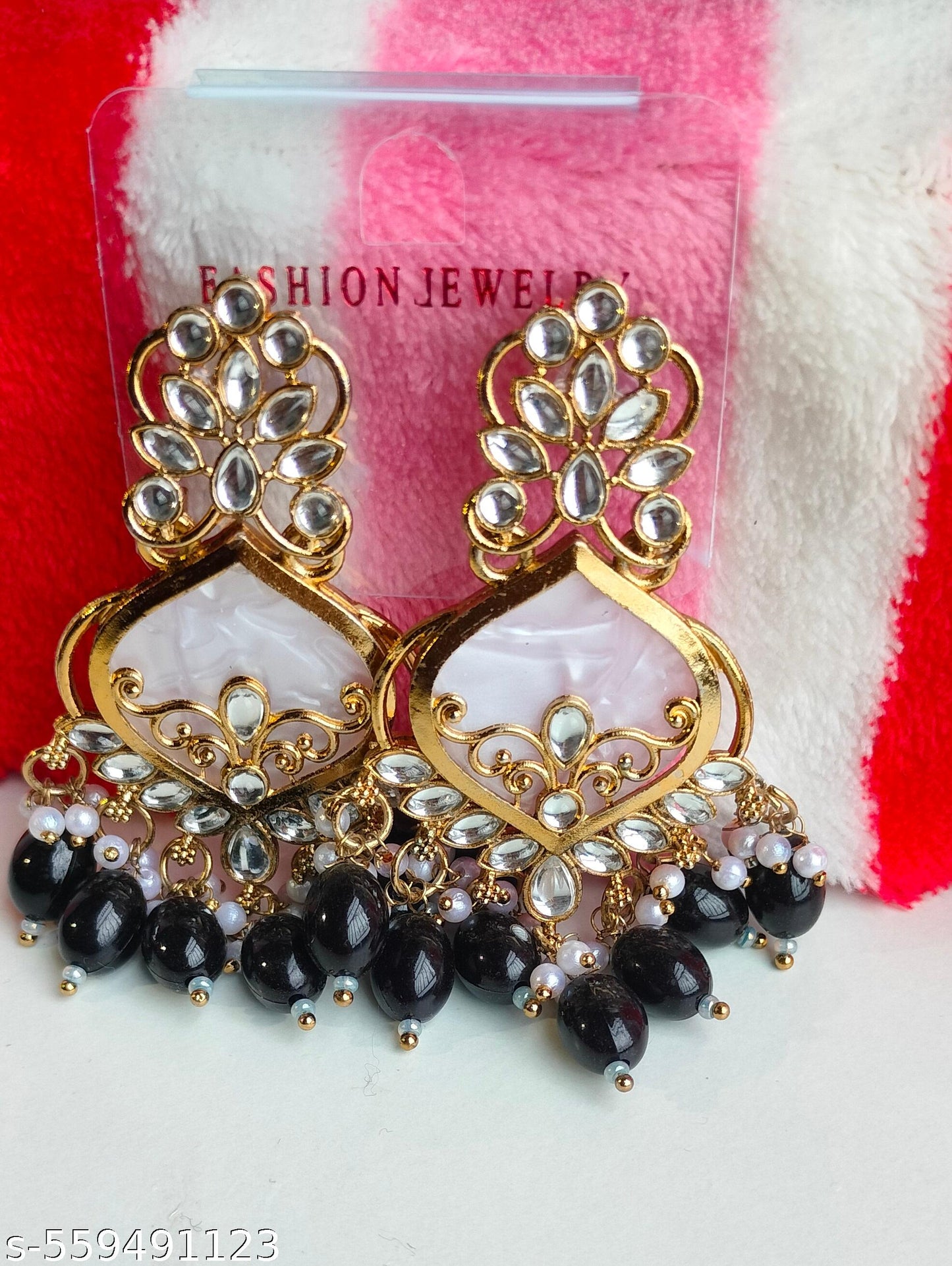 Elegant Black Colored Pearl Jhumki Earrings for Women & Girls – Traditional Oxidized Silver Ethnic Jewelry