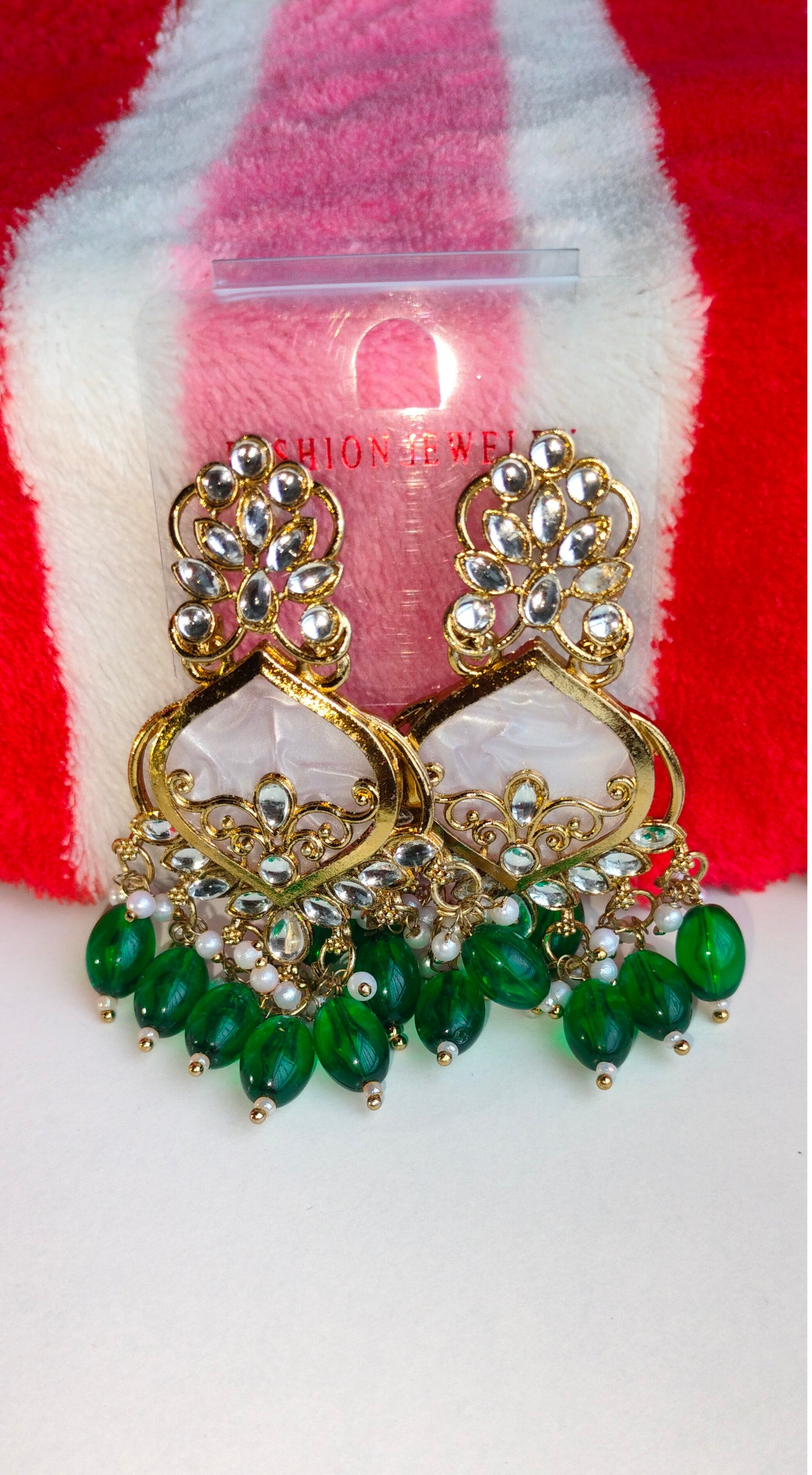 Elegant Green Colored Pearl Jhumki Earrings for Women & Girls – Traditional Oxidized Silver Ethnic Jewelry