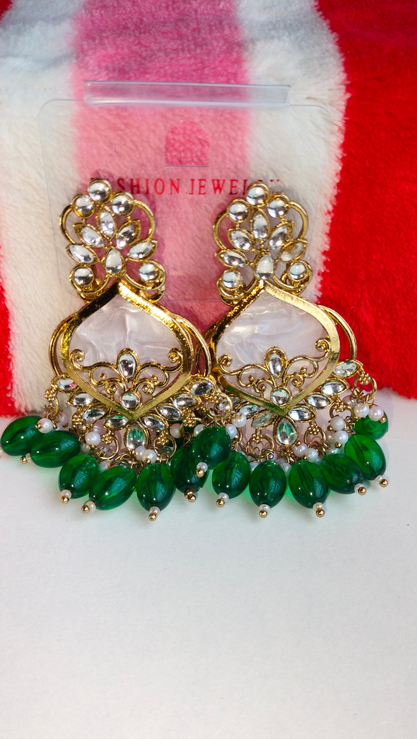 Elegant Green Colored Pearl Jhumki Earrings for Women & Girls – Traditional Oxidized Silver Ethnic Jewelry