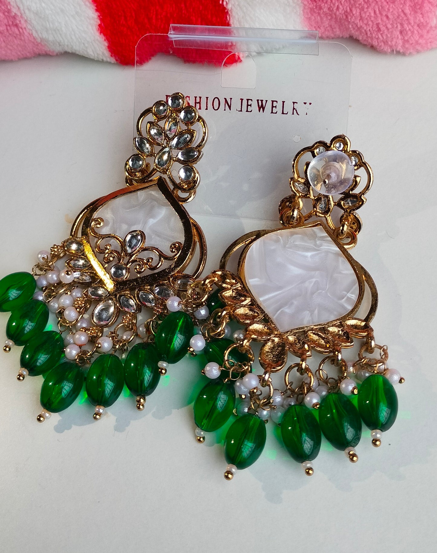 Elegant Green Colored Pearl Jhumki Earrings for Women & Girls – Traditional Oxidized Silver Ethnic Jewelry