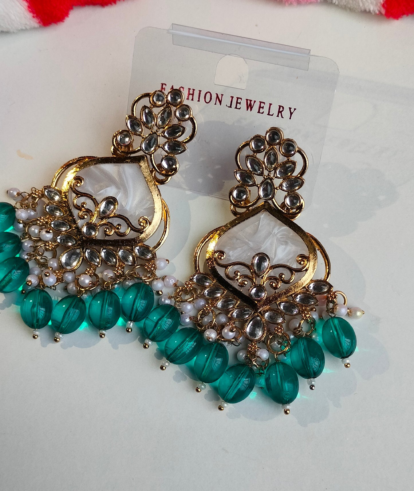 Elegant Cyan Blue Colored Pearl Jhumki Earrings for Women & Girls – Traditional Oxidized Silver Ethnic Jewelry