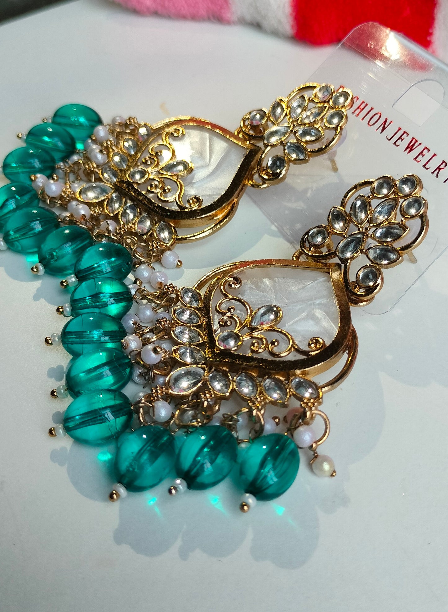 Elegant Cyan Blue Colored Pearl Jhumki Earrings for Women & Girls – Traditional Oxidized Silver Ethnic Jewelry