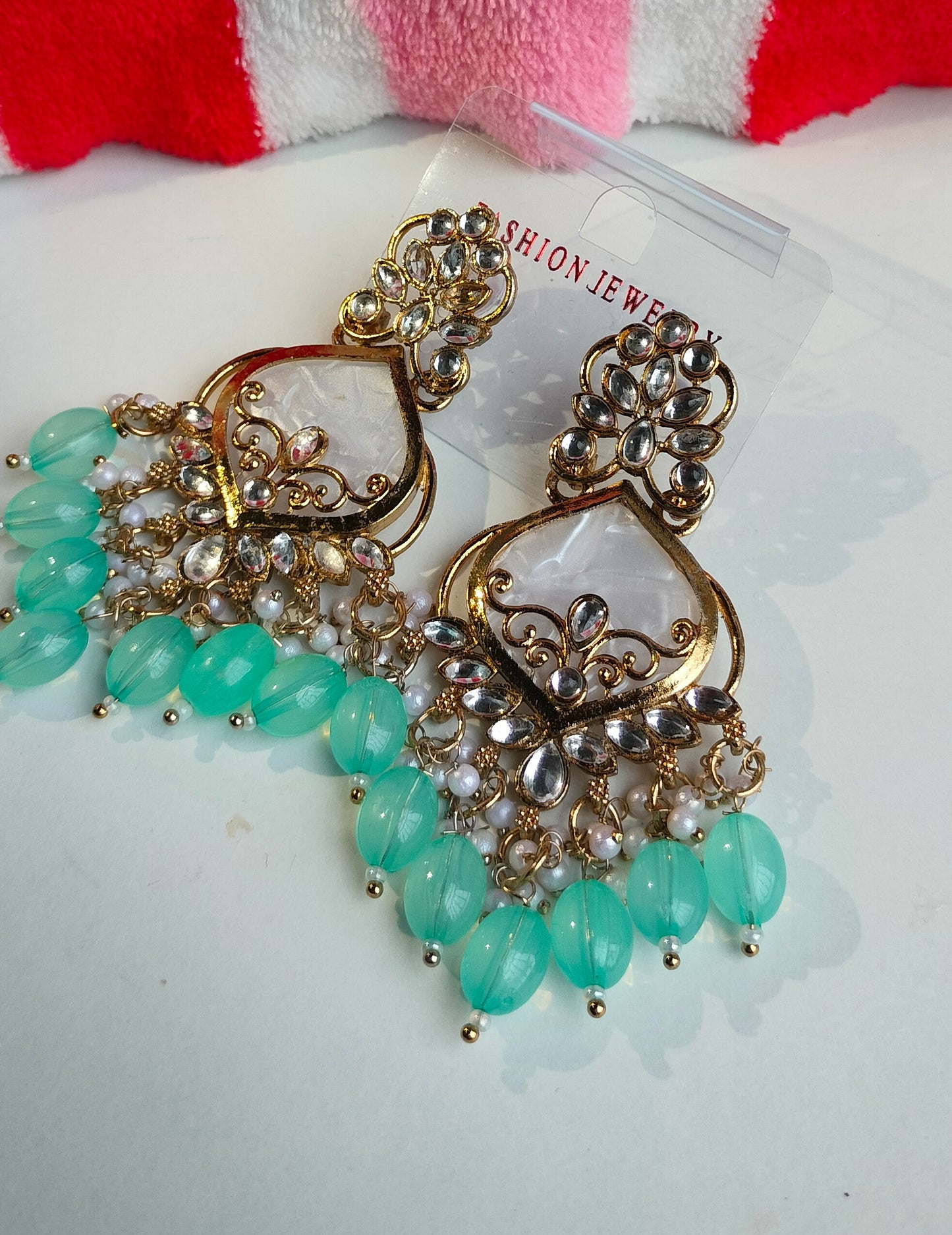 Elegant Rama Green Colored Pearl Jhumki Earrings for Women & Girls – Traditional Oxidized Silver Ethnic Jewelry