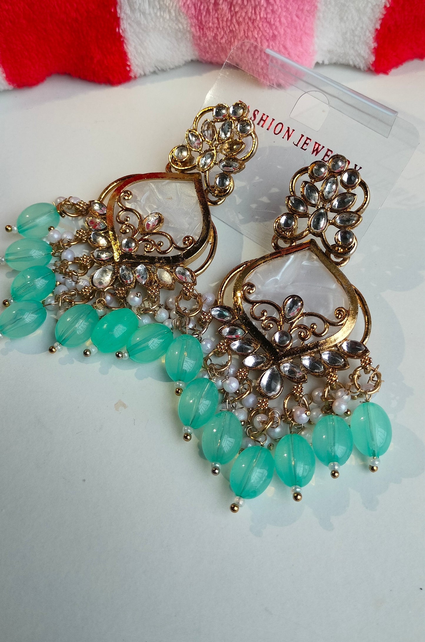 Elegant Rama Green Colored Pearl Jhumki Earrings for Women & Girls – Traditional Oxidized Silver Ethnic Jewelry