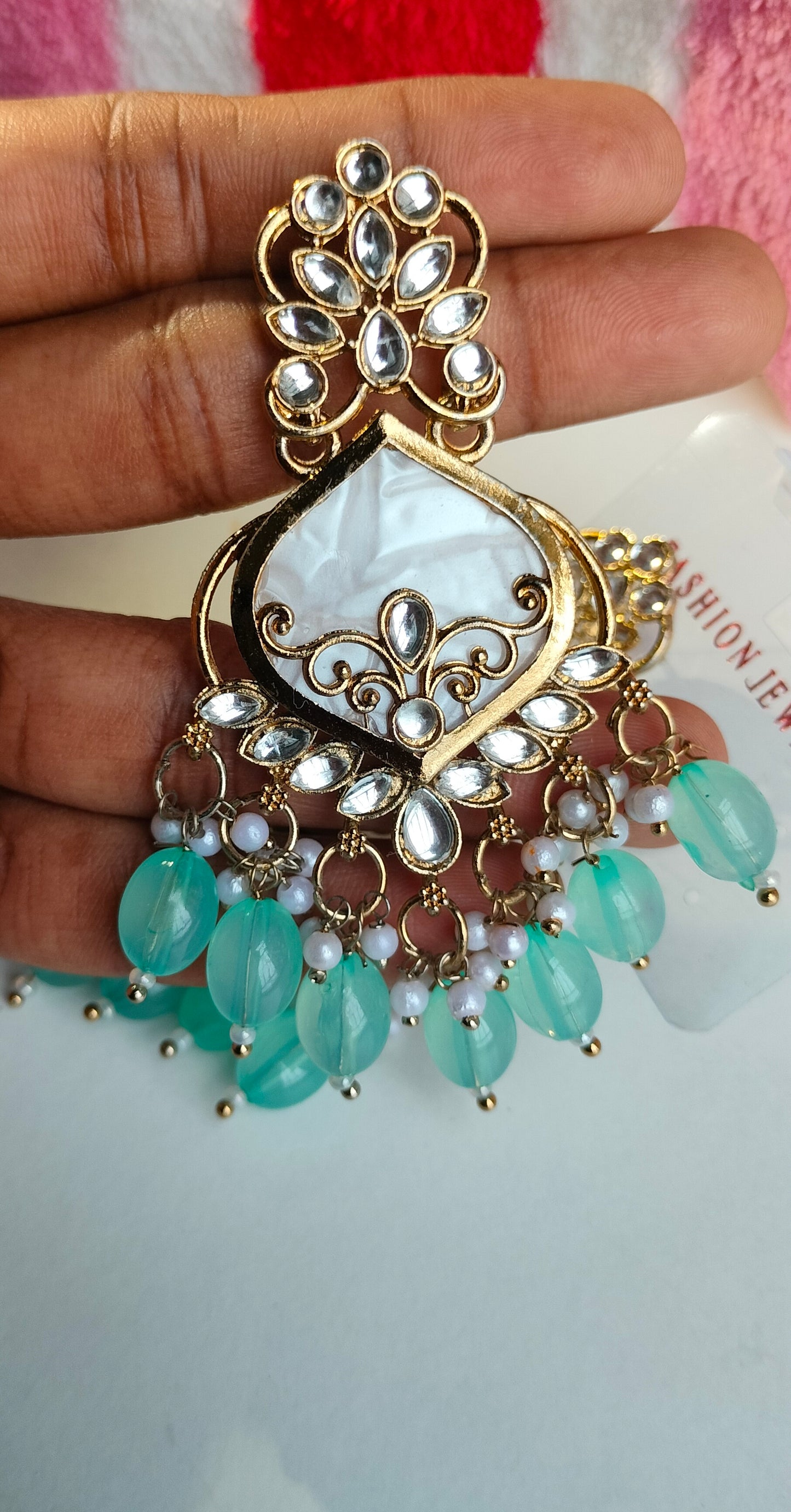 Elegant Rama Green Colored Pearl Jhumki Earrings for Women & Girls – Traditional Oxidized Silver Ethnic Jewelry