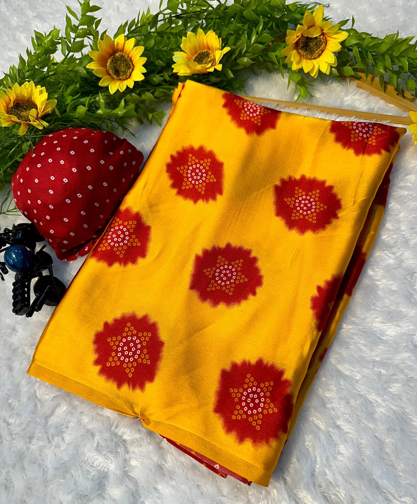 Premium Gajji Silk Yellow Colored Saree – Semi Gajji Heavy Weave with Blouse