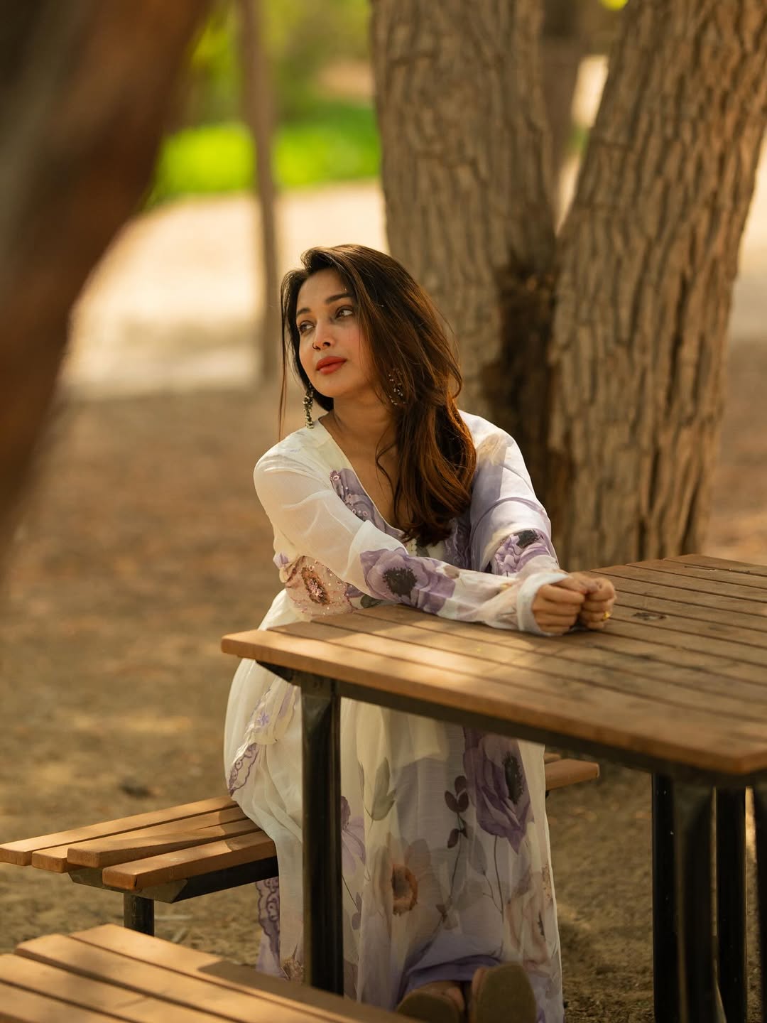 Premium White Colored Organza Digital Floral Print Salwar Kameez with Embroidered Dupatta