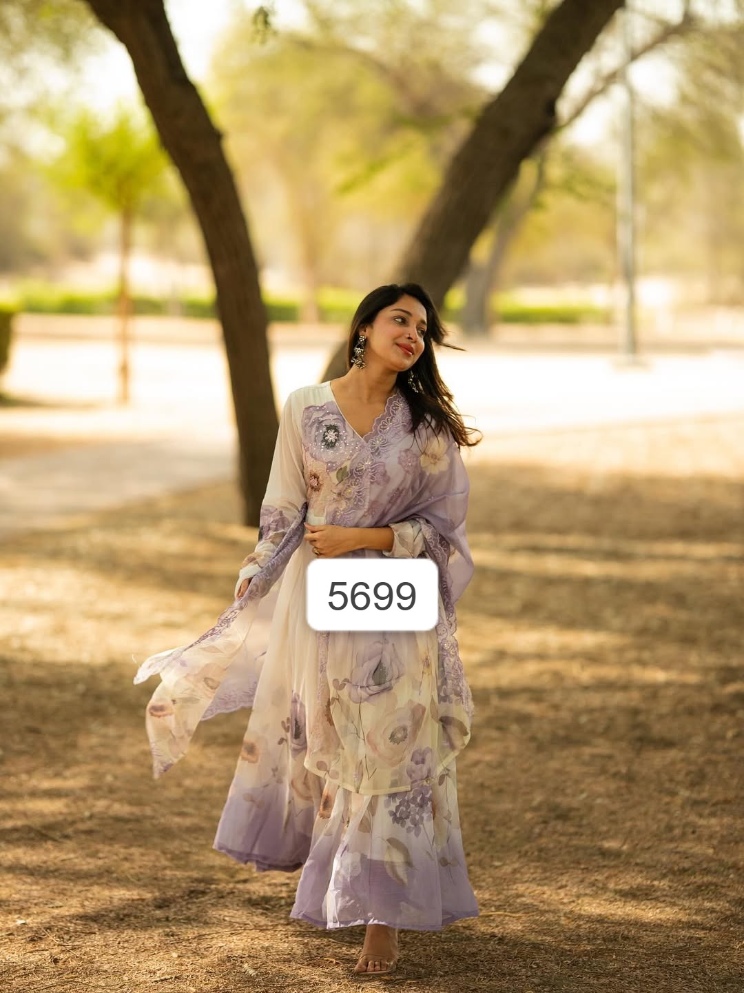 Premium White Colored Organza Digital Floral Print Salwar Kameez with Embroidered Dupatta