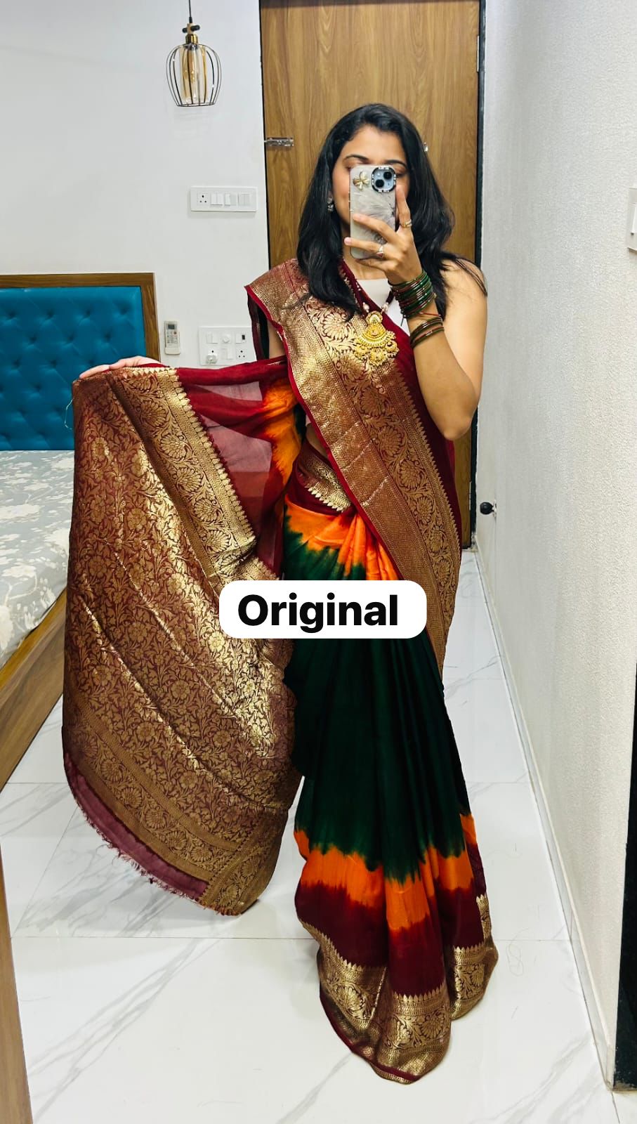 Premium Kanjivaram Bandhani Cotton Silk Saree with Running Blouse