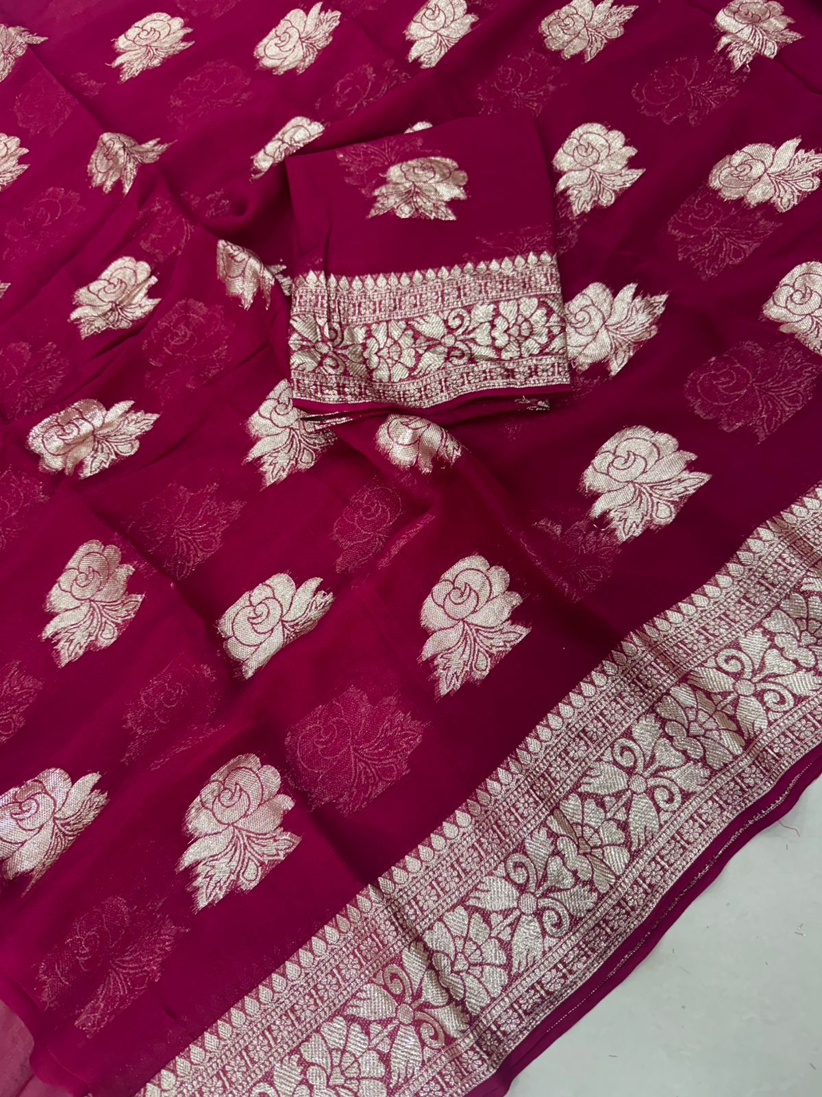 Premium Purple Colored Viscose Georgette Saree with Running Blouse – Lightweight Elegant Daily & Festive Wear Saree