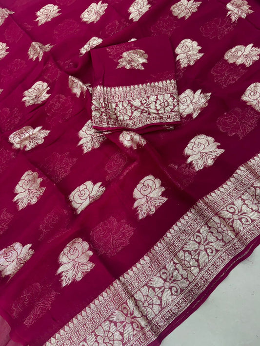 Premium Purple Colored Viscose Georgette Saree with Running Blouse – Lightweight Elegant Daily & Festive Wear Saree