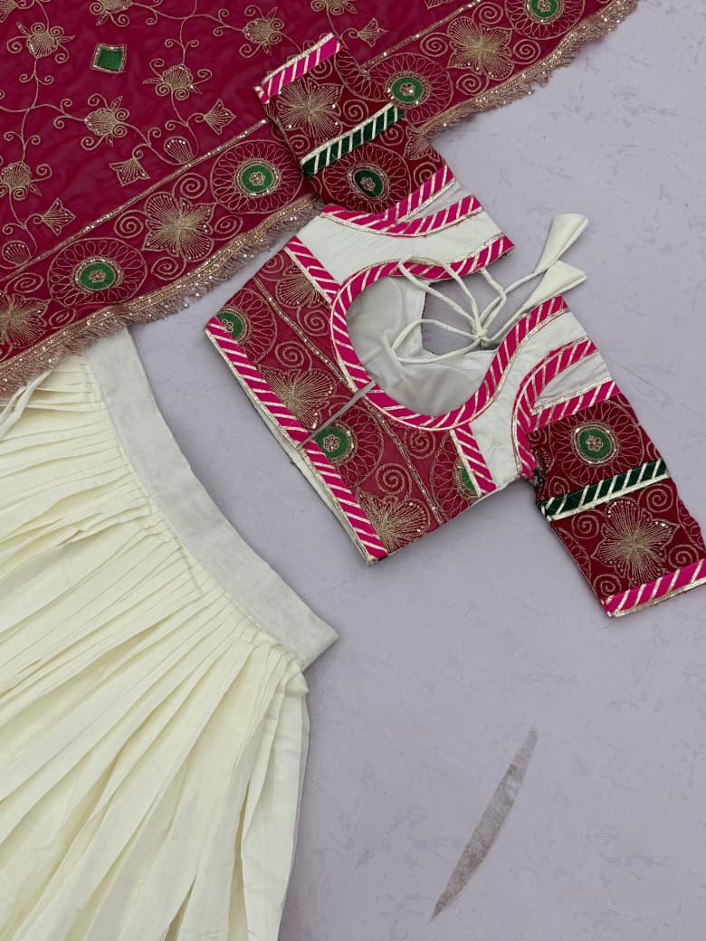 Navratri Special Roman Silk Lehenga Choli with 6 Meter Big Flair, Heavy Embroidery & Sequin Work